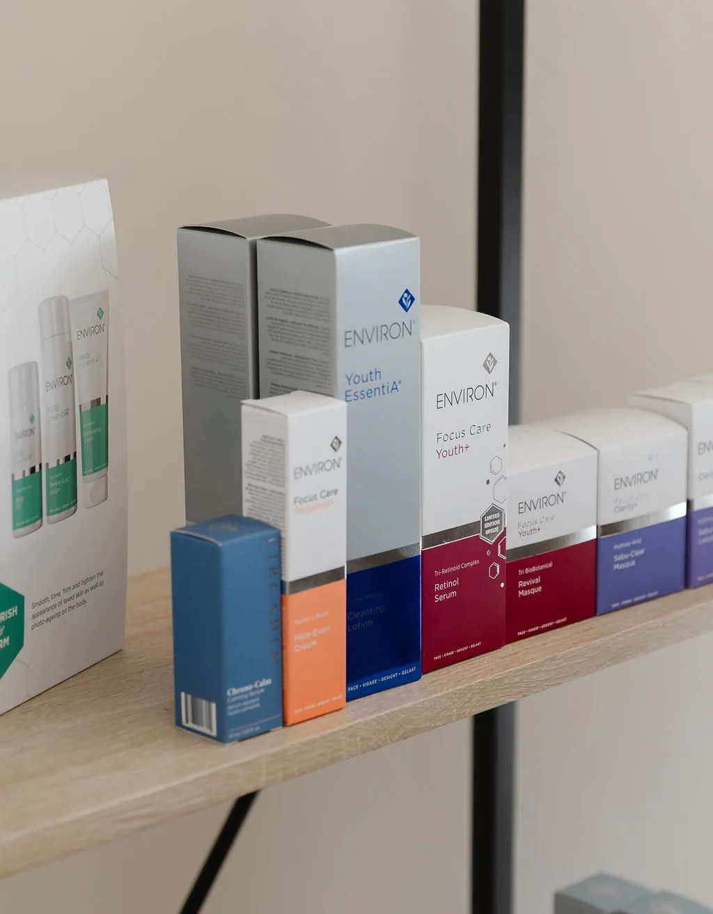 Environ skincare display at The Skin Lounge Bristol