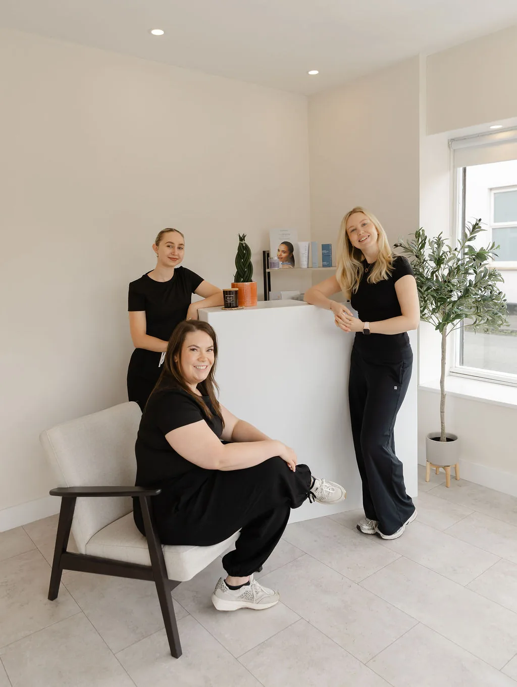 The Skin Lounge team at the reception desk in Bristol