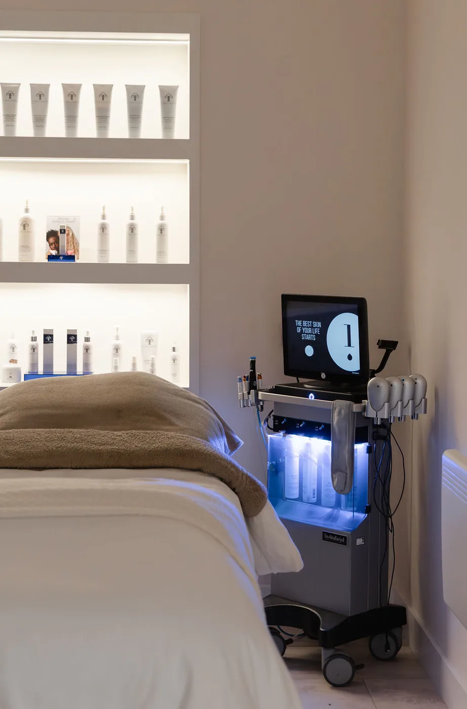 Treatment bed and Hydrafacial machine at The Skin Lounge Bristol